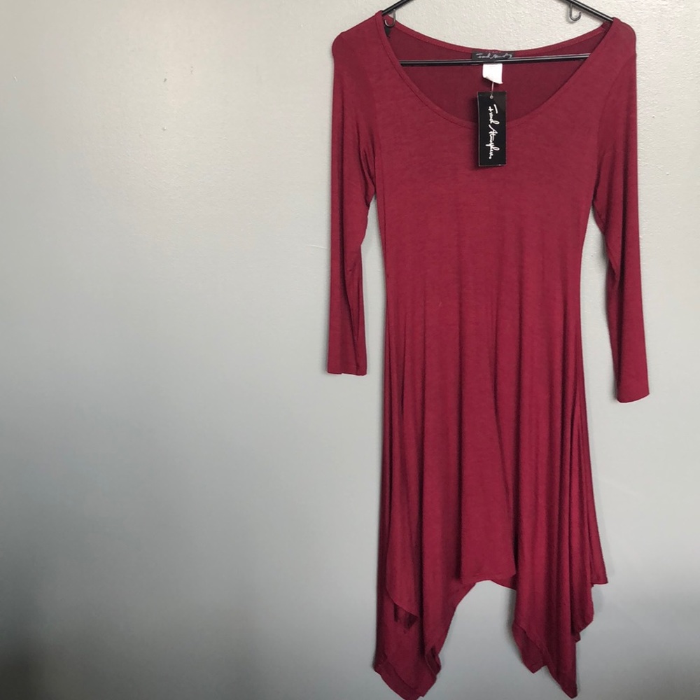 Maroon long sleeve dress